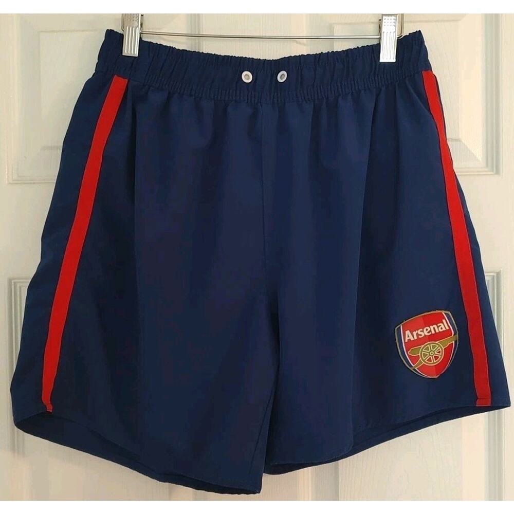 Men's Arsenal Away Soccer Shorts Blue/Red - Size 32